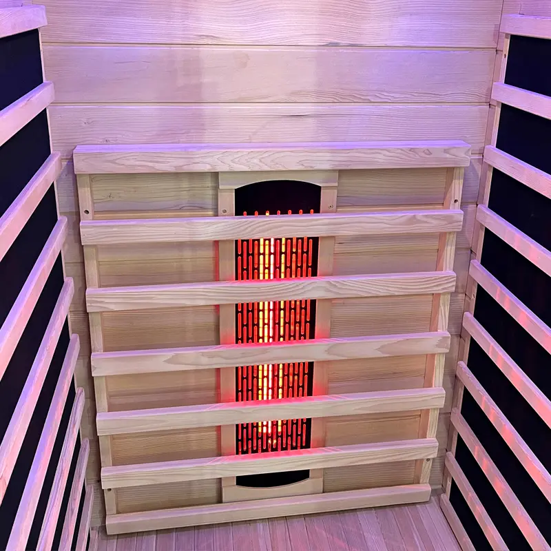 Cozy 2-Person Ironwood Sauna Cabin – Dual Heating & Starry Sky Ambient Lighting