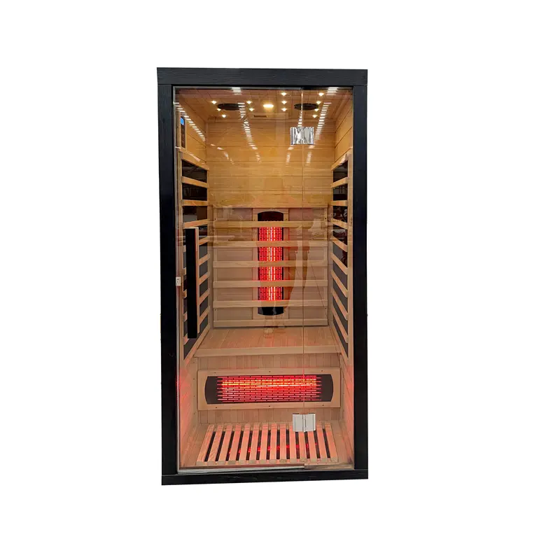 Cozy 2-Person Ironwood Sauna Cabin – Dual Heating & Starry Sky Ambient Lighting