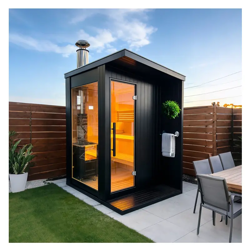 Factory Direct Outdoor Sauna Room 6KW Wood-Burning Stove Traditional Steam Shower Set Floor Mount