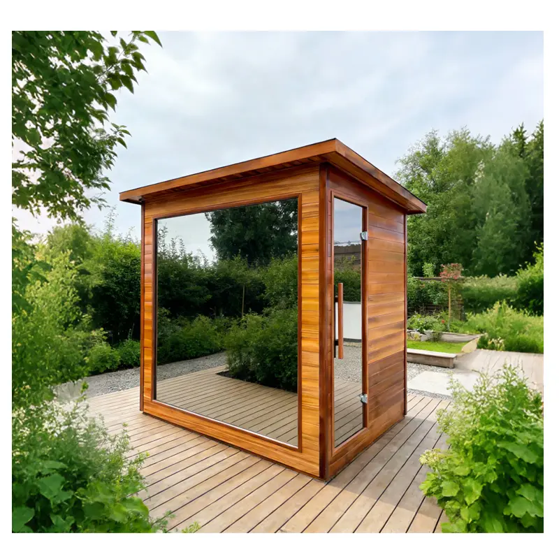 Factory Direct Sales Large Capacity Outdoor Wooden Sauna with Customizable Wet Steam Function