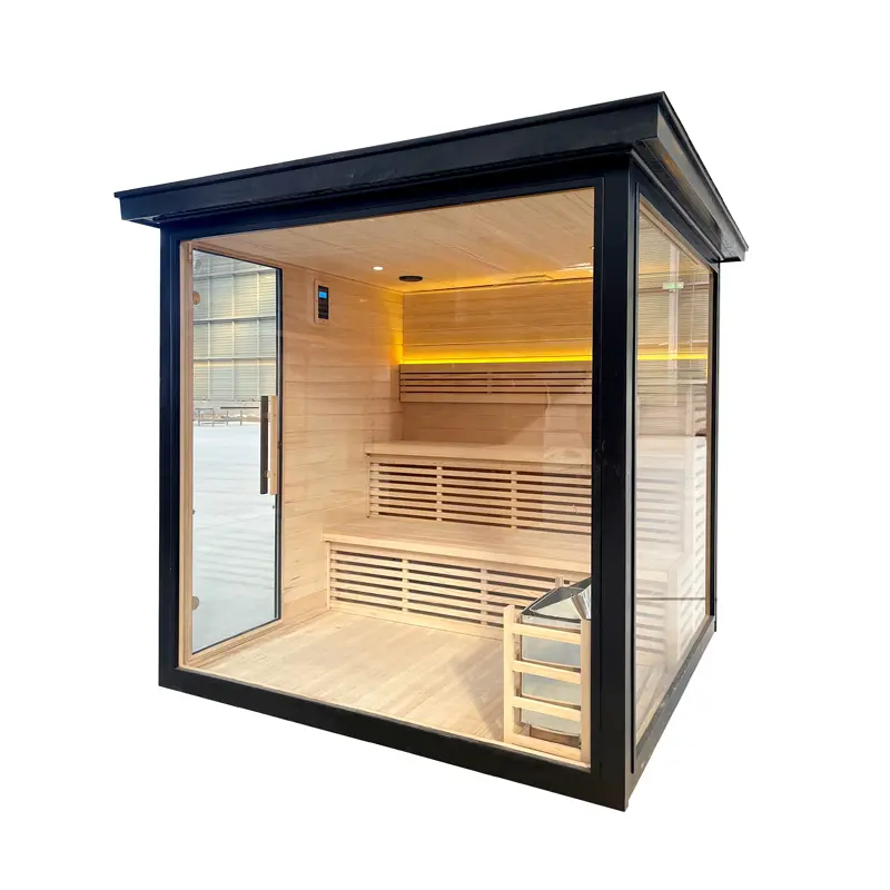 Canadian Red CedarHemlock Large Capacity Outdoor Wet Steam Sauna Room – China Factory