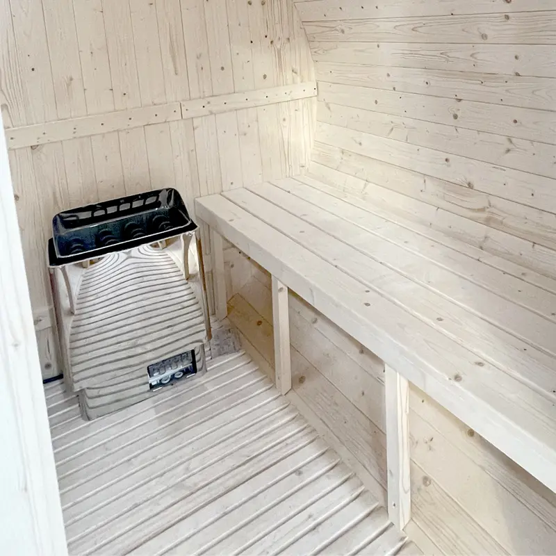 Factory Direct Sales Large Capacity Traditional Outdoor Solid Wood Sauna with Wet Steam Function Plug Powered