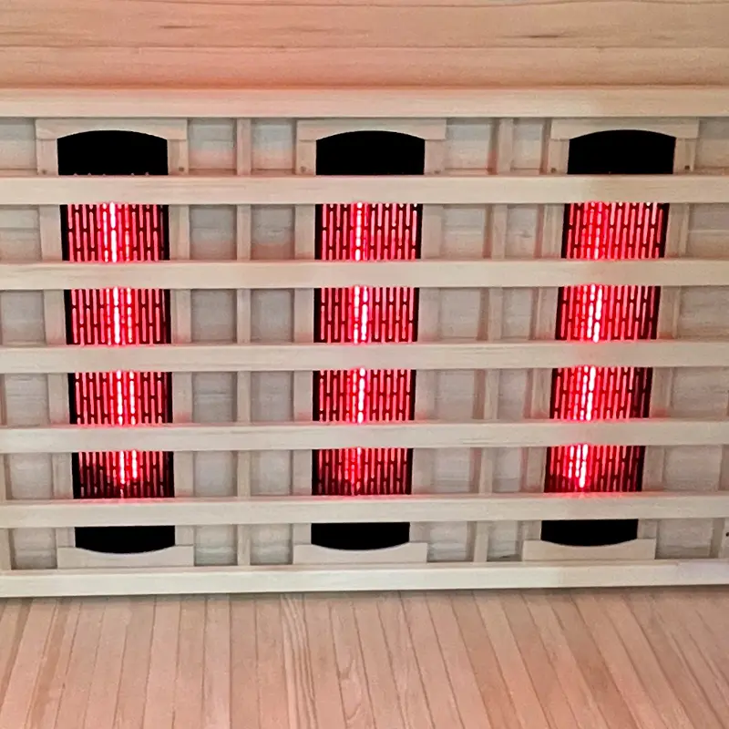 China Factory Handcrafted Red Cedar Solid Wood Far Infrared Sauna