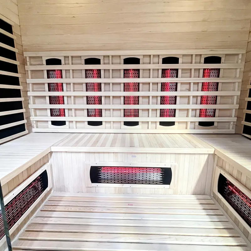 china factory Modern Black Frame 4-Person Infrared Sauna – Sleek Home Wellness Retreat